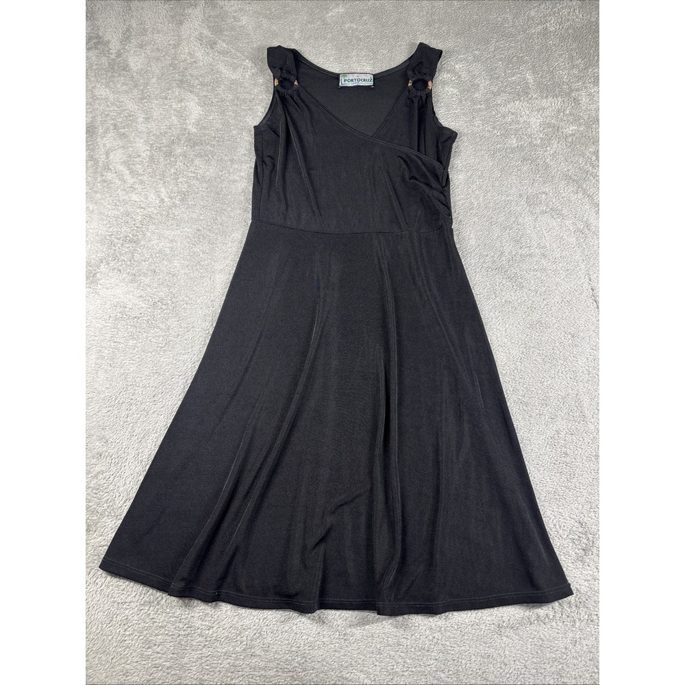 Portocruz Women's Ring Tank Swim Cover-Up Dress Black **READ**
